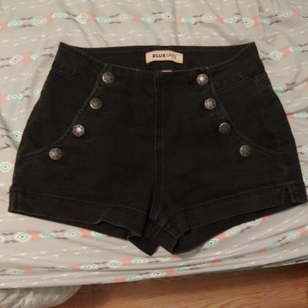 Black jean shorts
